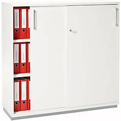 Schäfer Shop Genius schuifdeurkast TETRIS WOOD, 3 OH, B 1200 mm, incl. stalen sokkel, wit