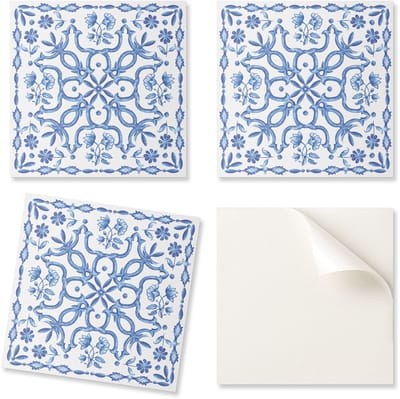 Verpakking vinyltegels met een decoratief bloemenpatroon voor de keuken, 9x30x30 cm