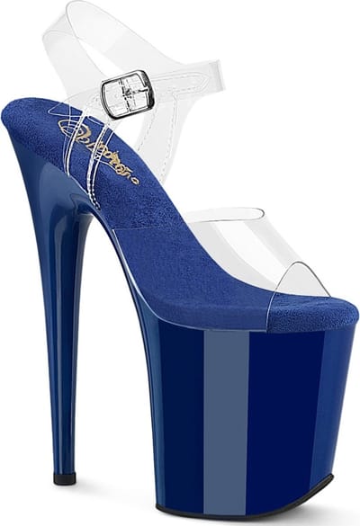 Pleaser - FLAMINGO808 Sandaal met enkelband, Paaldans schoenen - US 10 - 40 Shoes - Blauw