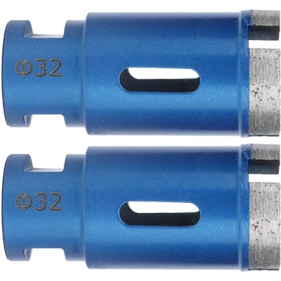 2 stuks Marmer Gatenopeners 32mm Geslepen Stevig Blauw Boorgatzaagbits voor Marmer Graniet