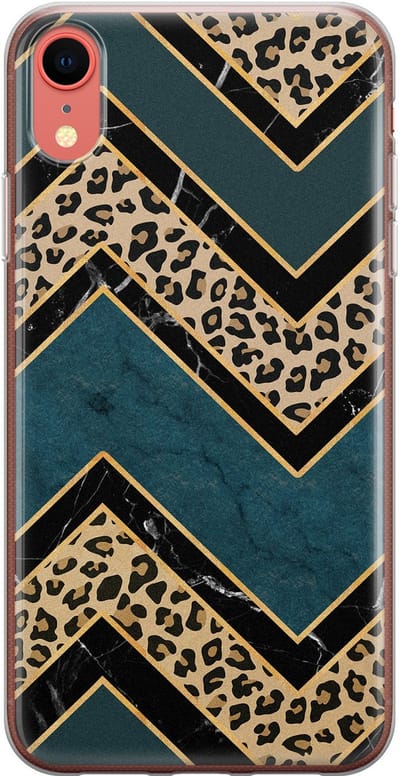 Leuke Telefoonhoesjes - Geschikt voor iPhone XR - Luipaard zigzag - Soft case - TPU - Multi