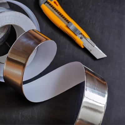 Aluminium Tape - Metaal Tape - Afsluiten en Isoleren - Hoge Temperatuur Bestendig - 75mm x 45m - Aluminiumkleur