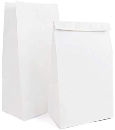 Duurzame Witte Papieren Lunchzakken - 50 Stuks - Multifunctionele Kraft Zakken voor Winkelen en Cadeaus