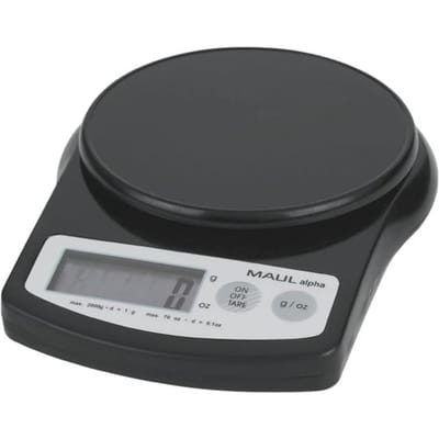 MAULalpha 2000G 16420-90 Brievenweegschaal Weegbereik (max.) 2 kg Resolutie 1 g werkt op batterijen Zwart