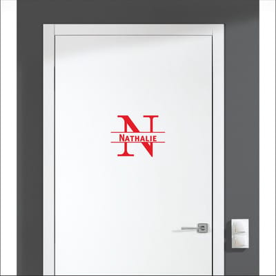 Deursticker Met Naam -  Nathalie - Rood