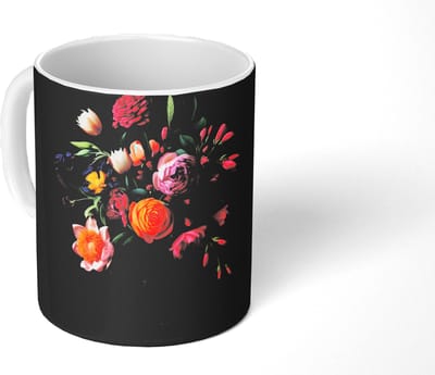 Mok - Koffiemok - Boeket - Romantisch - Kleurrijk - Mokken - 350 ML - Beker - Koffiemokken - Theemok