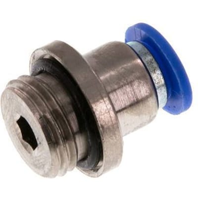 6mm x G1/4'' Messing/PA 66 Insteekfitting buitendraad Binnenzeskant NBR [5 Stuks]