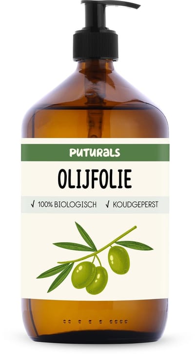 Puturals Olijfolie 100% Biologisch - 1000ml - Puur en Koudgeperst - Olijfolie Extra Vierge Voor Haar en Huid