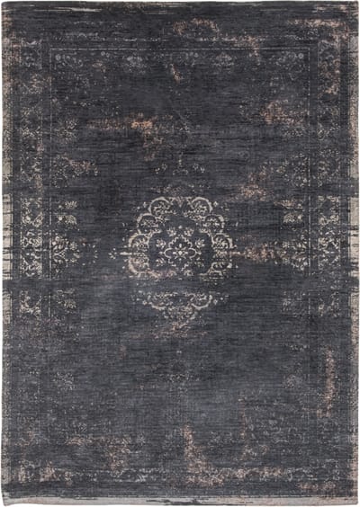 Wasbaar Binnen & Buiten Vloerkleed - 80 x 150 cm - Louis De Poortere Medallion Mineral Black - Laagpolig Tapijt - Gerecycled PET - Made in Belgium - Circulair