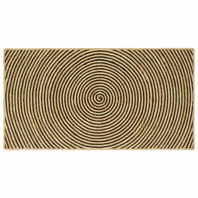 vidaXL - Gebied - Tapijt - Zwart - 80 - x - 150 - cm - Jute