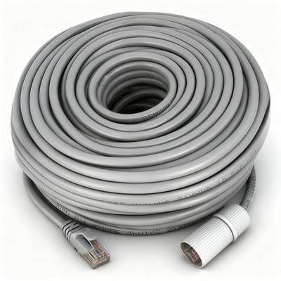 Netwerkkabel CAT5 - Ethernetkabel Beveiliging - Camera Aansluiten - Weerbestendig Ontwerp - 30 meter - Grijs