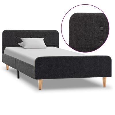 vidaXL - Bedframe - jute - donkergrijs - 90x200 - cm