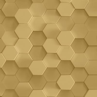 3D HEXAGON BEHANG | Honingraat - goud - A.S. Création PintWalls II