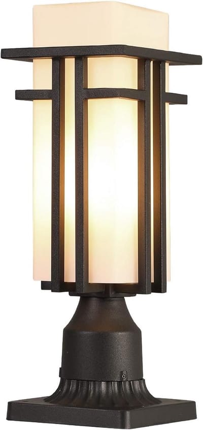 Buitenlamp - Lantaarn - Tuinverlichting - Waterdicht metalen frame - 36cm hoog - Mat glas