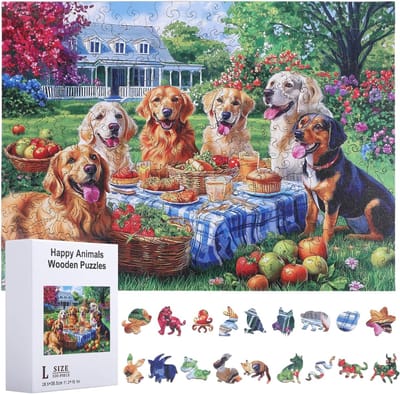 Houten Legpuzzel - Dierenpuzzel Volwassenen - Ontspanning Thuis - Uniek Gevormde Stukjes - 300 Stukjes 285x385 cm - Kleurrijk