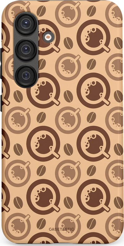 Casetastic Hoesje Geschikt voor Samsung S25 - Stijlvolle Beschermende Duo-layer Case - Cappuccino Ontwerp