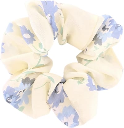 Scrunchie kraagjeskopen.nl - haarwokkel haarelastiekje exclusieve luxe gebloemd - zijdezacht - extra groot - froezel - scrunchies