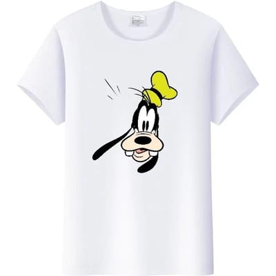 Kawaii Zomer Dames Heren Witte T-shirts 90s Tops Harajuku Blouses Dames T-shirt Disney Cartoon Goofy Goof Kleding Oversized T-shirt XXXL white