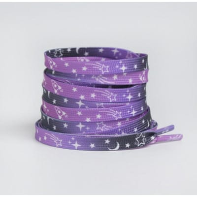 Mode Sterren Maan Schoenveters Platte Sneakers Veters Sportschoenveters 120CM Schoenen Accessoires purple