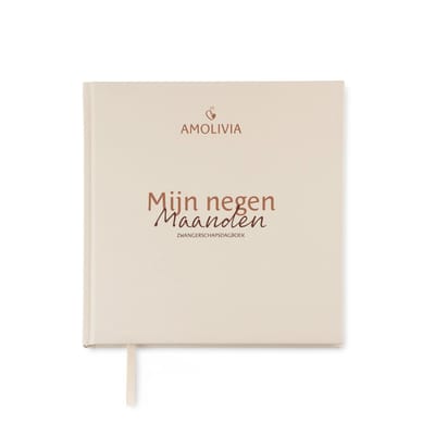 Amolivia 9 Maanden Zwangerschapsdagboek - Mijn 9 Maanden Dagboek - Negen maanden invulboek - Crème