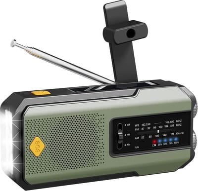 Noodradio – Noodpakket - Powerbank Zonneenergie - Noodradio Solar Opwindbaar – Noodrantsoen – Draagbare Radio – Noodpakket Rampenrugzak – Noodradio Opwindbaar - Radio op Batterijen - Emergency Radio - Noodgeval Radio - Zwengelradio – Opwindbare Radio