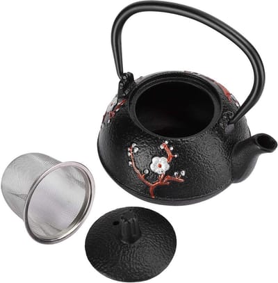 Dailygoods- Theeketel Dubbelwandig - Theepot met Filter - Roestvrij Staal - Slijtagebestendig - Elegante Vorm - Theeceremonie Decoratie
