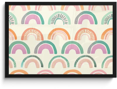 Poster in lijst - Fotolijst 60x40 cm - Posters - Regenboog - Pastel - Patroon - Posterlijst zwart - Decoratie - Wanddecoratie woonkamer - Muurdecoratie slaapkamer