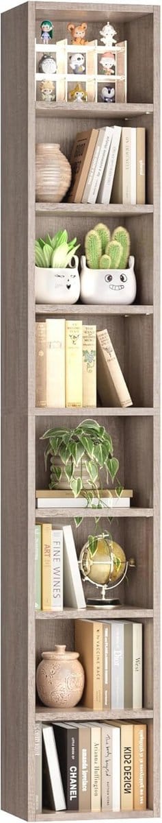 8-Tier Mediarack voor CD's en DVD's met Verstelbare Planken - Opbergkast voor Boeken en Decoratie