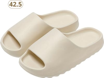 Bovista Comfortabele Slippers - Badslippers - Teenslippers - Anti-Slip Slides - Flip Flops - Stevig Voetbed - Beige - Maat 42.5
