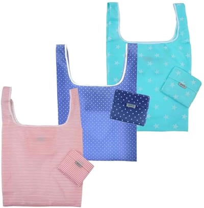 Opvouwbare Boodschappentas - Herbruikbare Eco Shopper - Lichtgewicht & Waterdicht - Ideaal voor Dagelijks Gebruik & Reizen - Handtas Stijl - 3 Stuks