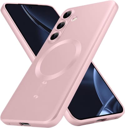 Casemania Hoesje Geschikt voor Samsung Galaxy S25 - Roze - Matte Siliconen Back Cover - Geschikt voor MagSafe