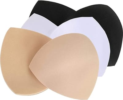 Dames BH-inlegkussentjes – Vervangende Cups en Liners – Set van 3 paar - 6 mm (1/4 inch) natuurlijke bedekking - （nude/zwart/wit） - geschikt voor badpakken, sport-bh's en jurken