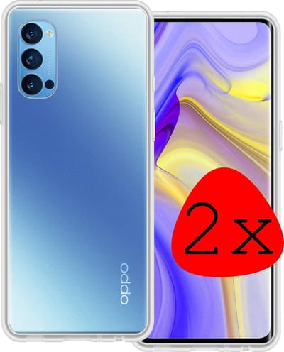Hoesje 2 Stuks - Geschikt voor OPPO Reno 4 Pro 5G - Sterk & Shockproof - Case Siliconen - Back Cover - Telefoon Hoes - Transparant
