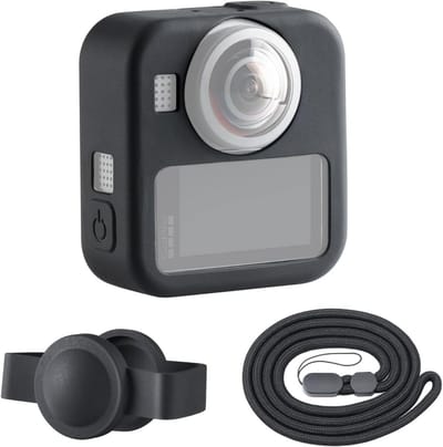 Beschermset voor Action Camera - Siliconen Hoes, Lensdop en Verstelbare Polsband