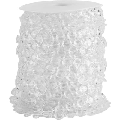 30m Acryl Kristalachtige String Kralen Gordijn Bruiloft Verjaardagsfeest Decoraties DIY Knutselen #1 white