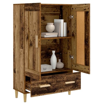 vidaXL - Highboard - Oud - hout - 70 - x - 31 - x - 115 - cm - Bewerkt - hout