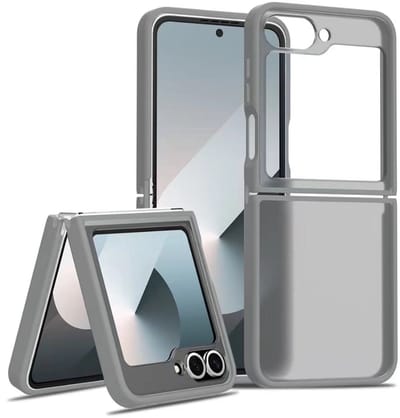 Hoesje Geschikt voor Samsung Z Flip 6 / Z Flip 7 FE - Grijs - Casemania Matte Armor Back Cover - Anti-Vingerafdruk Telefoonhoesje