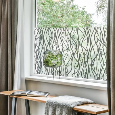 Privacy raamfolie - Wilde grijze klimplanten - Stickers voor ramen en douchedeuren - 40x100cm