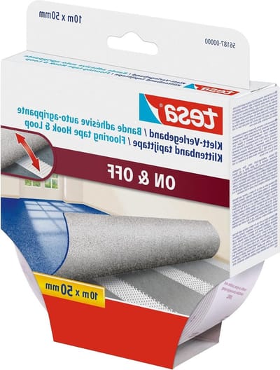 Zelfklevend Klittenband voor Tapijten - Antislip voor Vochtige Ruimtes en Vloerverwarming - 10 m x 50 mm - Transparant