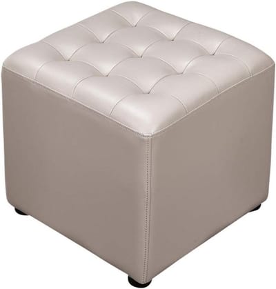 Kubus Poef - Ottomaanse Voetbank - Woonkamer Decoratie - Massief Houten Frame - 40x40x35cm - Groen