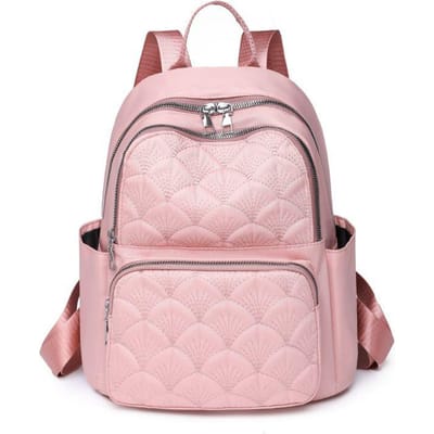 WTEMPO Mode Dames Rugzak Studentenrugzak Ruit Borduurdraad Reizen Schooltas Trend Tassen Dubbele Rug Vrouwentas 28*13*30cm roze