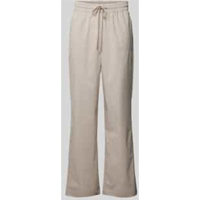 Wide leg stoffen broek met labelstitching, model 'RATON'
