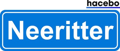 Hacebo - Plaatsnaam Sticker - 29x10 CM - Neeritter sticker - Verkeersborden sticker - grappige cadeaus - Neeritter