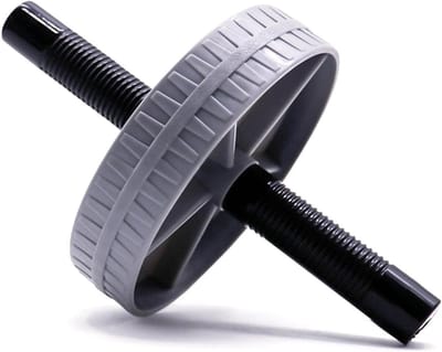Buikspierwiel - Core trainer - Krachtige training - Automatische rebound - 15 cm diameter - Grijs