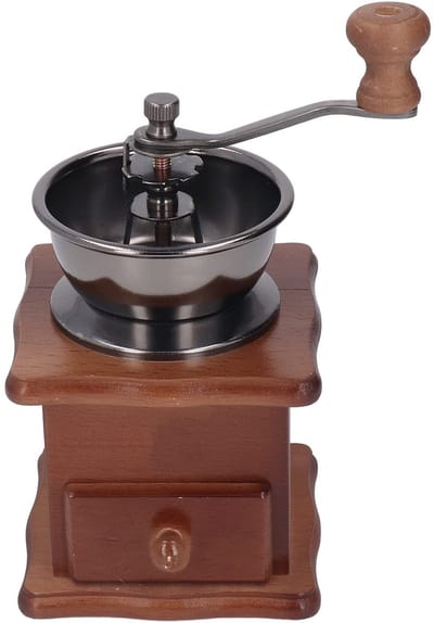 Dailygoods- Koffiemolen Handmatig - Retro Koffiemolen - Verstelbare Dikte - Roestvrij Stalen Kern - Beukenhouten Basis - Eenvoudige Bediening