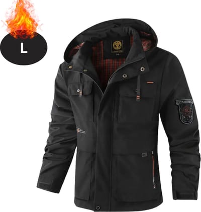 Bovista Windjas Voor Heren - Parka - Lente & Herfst - Jas - Volwassen - Windjack - Windbreaker - Outdoor - Zwart - Maat L