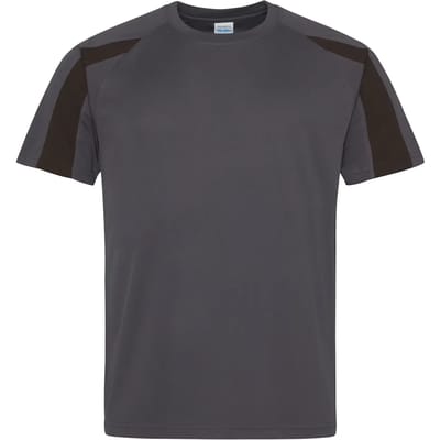 Just Cool Contrast Cool T JC003 - Charcoal (Solid)/Jet Black - M