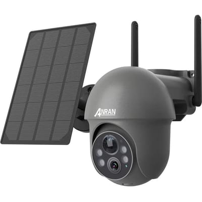 Vstarcam 5MP Solar Beveiligings WiFi Camera Buiten Draadloze Surveillance Schijnwerper Bewegingsdetectie Kleuren Nachtzicht Remote Bekijken met 360° Zicht Only Camera(Not TF Card)