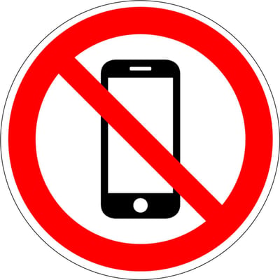 Verboden voor smartphones bord, kunststof 100 mm