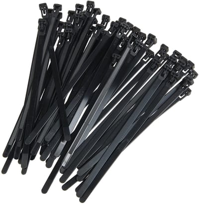 Afdekzeilwinkel - Kabelbinders zwart 7.6x200mm – 50 stuks tyraps voor bevestigen van wind- en privacydoek aan hekwerk en schutting